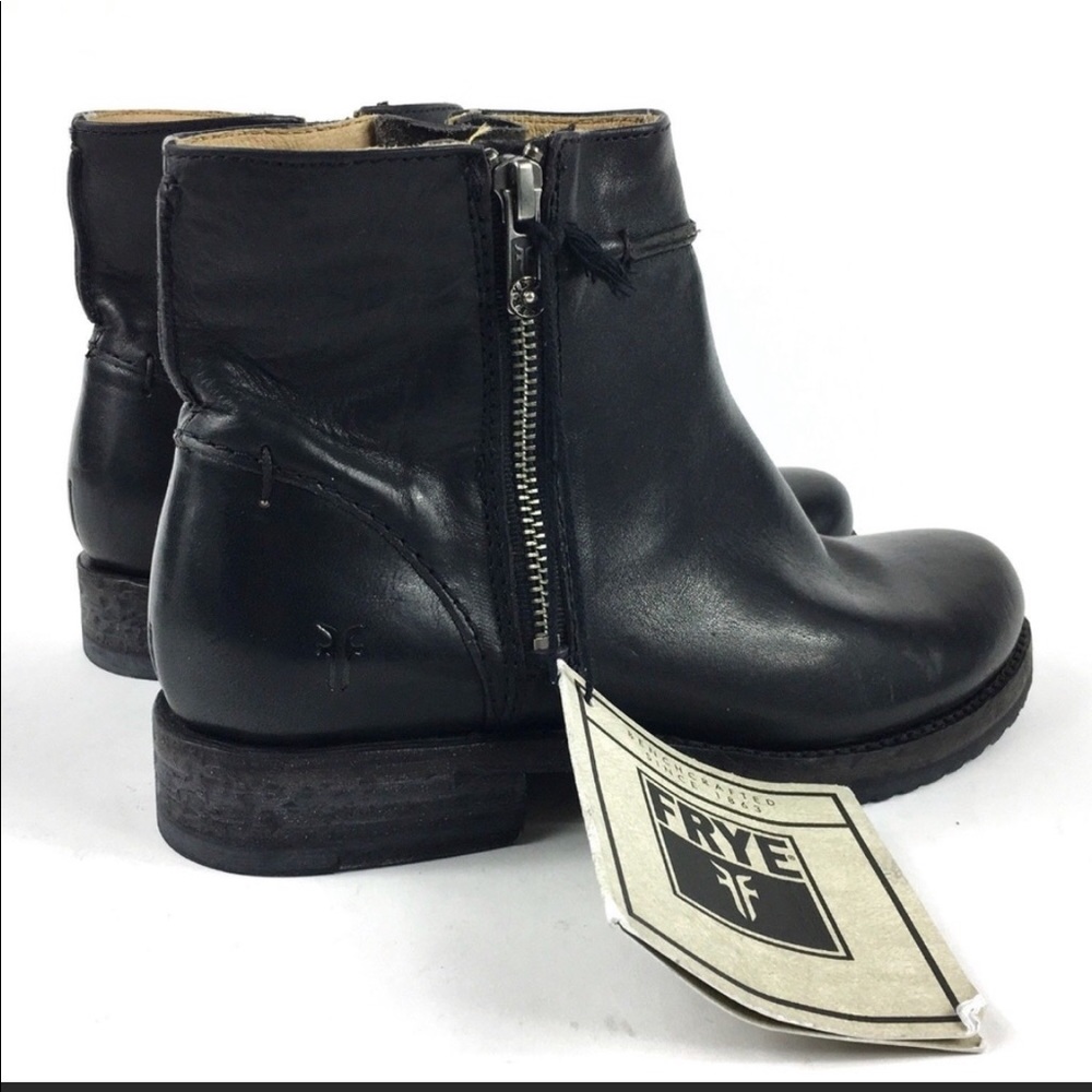 Frye black leather ankle boot